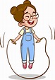 girl jumping rope cartoon vector 21592936 Vector Art at Vecteezy