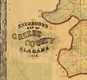 Greene County Alabama 1858 Old Wall Map With Landowner Names - Etsy