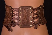 Leather corset belt Medieval underbust corset Wide belt Brown | Etsy