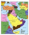 Mapa político grande de Oriente Medio con las principales ciudades y ...