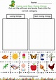 kindergarten living and nonliving things worksheets