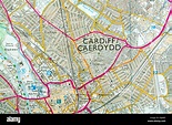 Ordnance Survey Map of Cardiff, Wales Stock Photo - Alamy