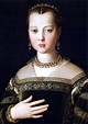 Agnolo Bronzino, Portret van Maria de' Medici, 1553, eitempera op doek ...