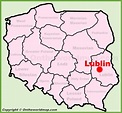 Lublin location on the Poland map