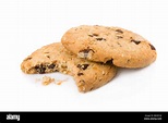 Bitten chocolate chip cookies isolated on white background Stock Photo ...