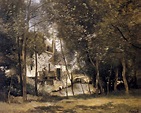 Moulin à Saint-Nicolas-les-Arras, Huile de Jean Baptiste Camille Corot ...