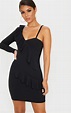 Black One Shoulder Ruffle Bodycon Dress | PrettyLittleThing AUS
