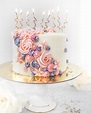 Buttercream flower birthday cake candles - Flour & Floral
