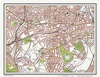 An old map of the Camberwell, Peckham area, London in 1908 as an ...