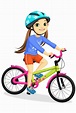 Happy little girl in helmet riding bicycle 1307834 Vector Art at Vecteezy