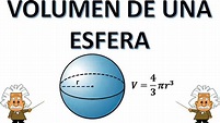 VOLUMEN DE UNA ESFERA - EJERCICIOS RESUELTOS - YouTube