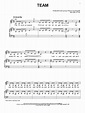 Team Sheet Music | Lorde | Piano, Vocal & Guitar Chords (Right-Hand Melody)
