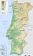 Portogallo mappa fisica - Mappa fisica del Portogallo (Europa ...