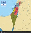 Vector Highly Detailed Political Map Israel Regions Capitals All ...