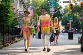 Models ditch their clothes to become human works of art in New York ...