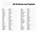 Us State Capitals List Printable | Images and Photos finder