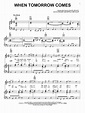 When Tomorrow Comes sheet music by Eurythmics (Piano, Vocal & Guitar ...