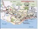 Santa Barbara road map, free map Santa Barbara city surrounding area