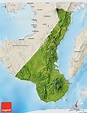 Satellite 3D Map of Negros Oriental, shaded relief outside