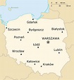 Mapa de ciudades de Polonia: ciudades principales y capital de Polonia