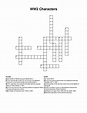 WW2 Characters Crossword Puzzle