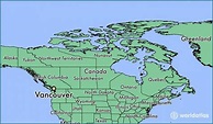Vancouver, canadá mapa - Mapa de canadá mostrando vancouver (British ...