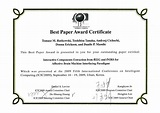 Best Paper Award Certiﬁcate Free Download