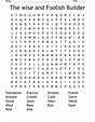 The wise and Foolish Builder Word Search - WordMint