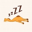 Camello perezoso dibujos animados animales dormir | Vector Premium