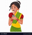 Indian marathi woman cartoon Royalty Free Vector Image