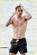 Full Sized Photo of thomas doherty shirtless in lake como 02 | Thomas ...
