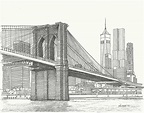 Brooklyn Bridge Architectural Drawing at PaintingValley.com | Explore ...