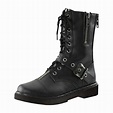 Demonia - Mens Combat Boots Black Vegan Leather Shoes Lace Up Buckle ...