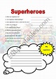 Superheroes worksheet | Writing activities, Superhero, Reading worksheets