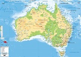 Large size Physical Map of Australia - Worldometer