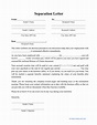 Separation Letter Template - Fill Out, Sign Online and Download PDF ...