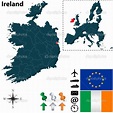 mapa da Irlanda com a União Europeia — Vetor de Stock © sateda #34713249