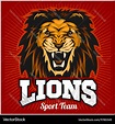 Lions - sport team logo template Lion head on the Vector Image