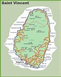 Road map of Saint Vincent island | St vincent island, Saint vincent and ...