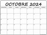 octobre 2024 calendrier imprimable | Calendrier gratuit