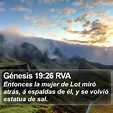 Génesis 19:26 RVA - Entonces la mujer de Lot miró atrás, á