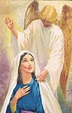 Virgen María con el Arcángel Gabriel | Virgen maría, Arcangel gabriel ...