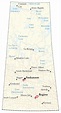 Mapa de Saskatchewan - Ciudades y carreteras