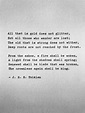 J. R. R. TOLKIEN all That is Gold Hand Typed Poem - Etsy