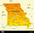 Vettore mappa colore di stato del Missouri. Stati Uniti d'America Foto ...