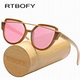 RTBOFY Wood Sunglasses Women Bamboo Frame Eyeglasses Polarized Lenses ...