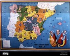 Second Republic. (1931-1939), map of the Spanish revolution on July 19 ...