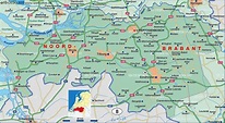 Map of North Brabant (State / Section in Netherlands) | Welt-Atlas.de
