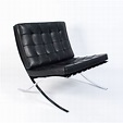 Black Leather Barcelona Lounge Chair by Ludwig Mies van der Rohe for ...