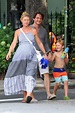 claire danes and husband hugh dancy seen with their son in new york ...